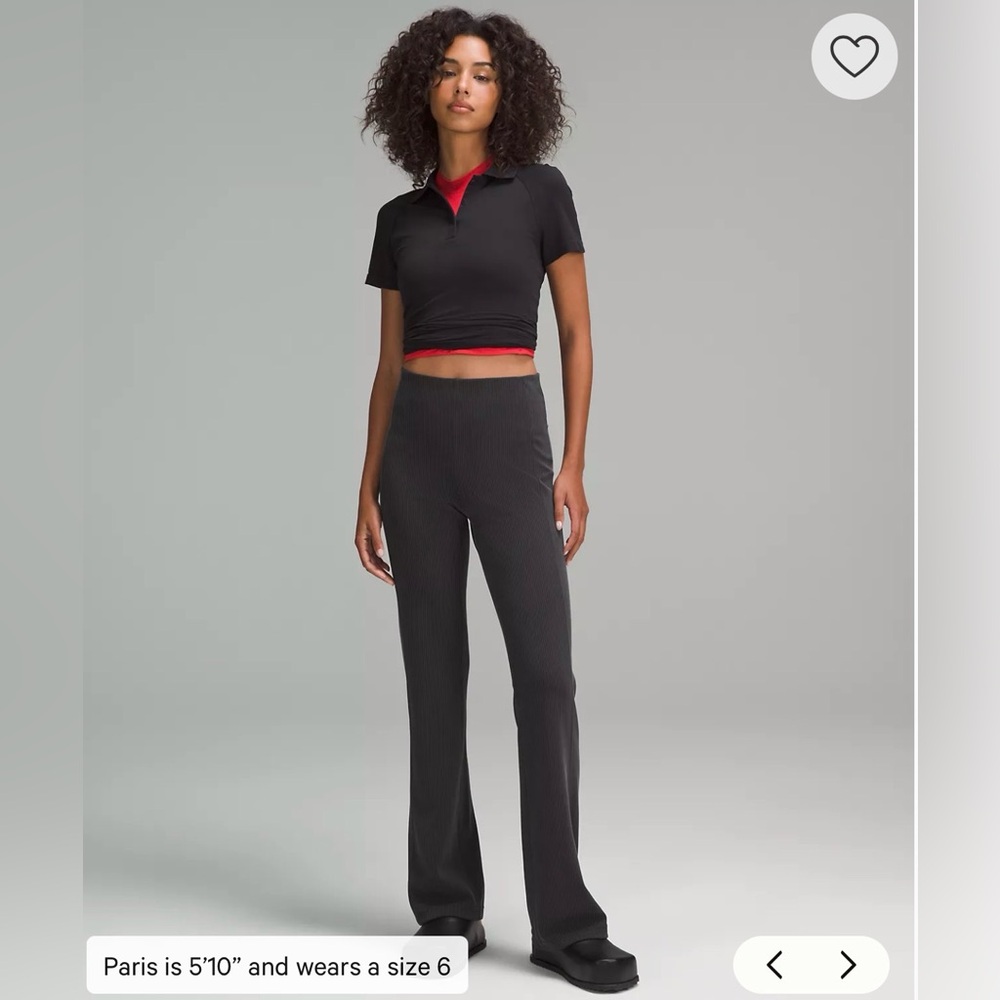 NWT Lululemon Ribbed Softstreme Flared Pant Regular Black LW5GVKS SIZE 4 $138 - Picture 6 of 6